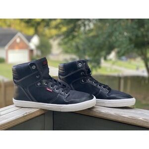 Size 13 Men’s Levi’s Mason Hi 501 PG Navy Blue Denim High Top Sneakers